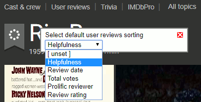 IMDb review sorting - config